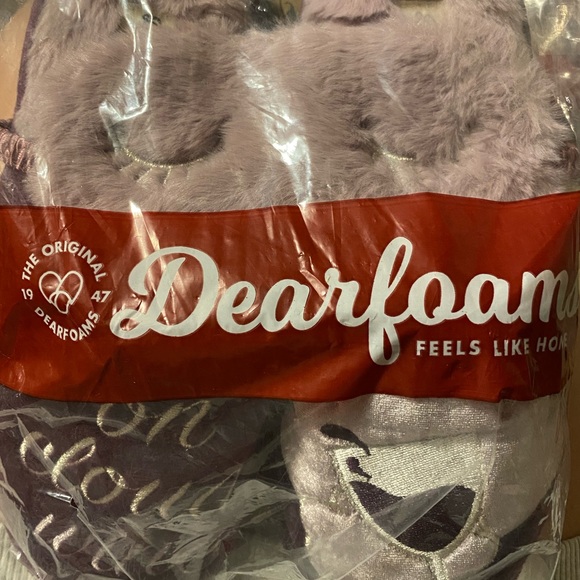 DEARFOAMS - Women's Cloud Wine Scuff Slipper with Sleep Mask - Purple - Picture 10 of 12